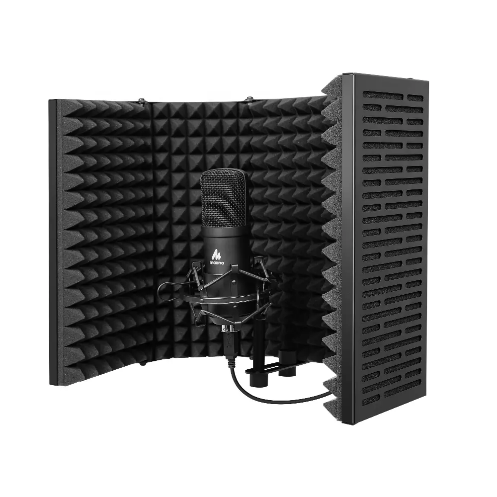 MAONO Portable Microphone Sound Isolation Shield with Five Door Sound Isolation Cover
