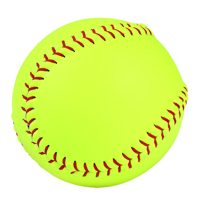12inch optic yellow split leather cover with PU&Cork core Fastpitch Game Softballs
