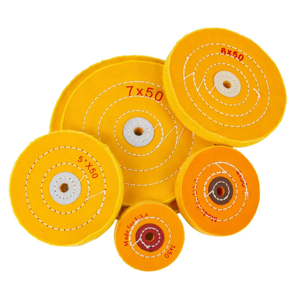 8 Inch Yellow Cotton Cloth Buffing Wheel Abrasive Wheels For Polishing Jewelry