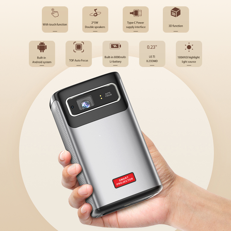 YUNDOO новейший 4 К 3D Android Smart Wi-Fi Pico Мини Портативный светодиодный проектор DLP домашний кинотеатр для смартфона планшетный ПК