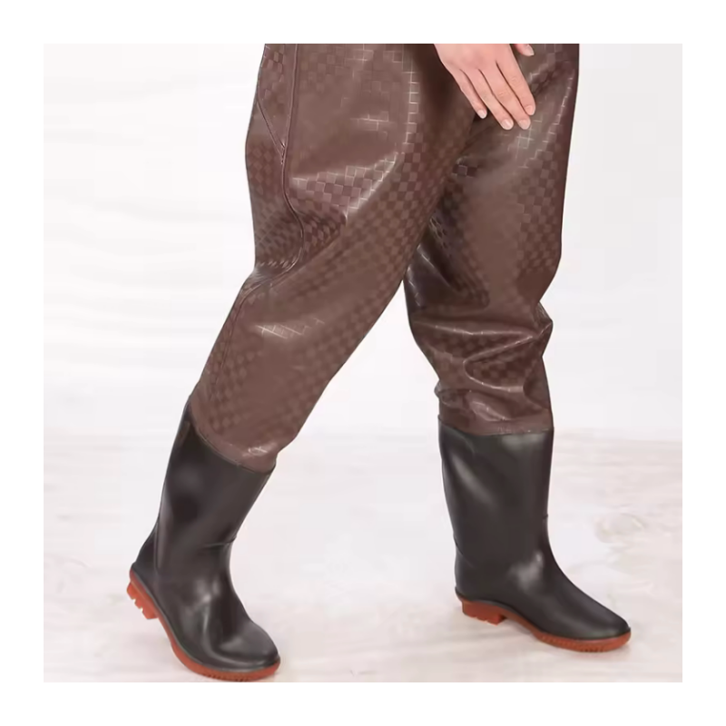 Unisex Half-Length Waterproof Fishing Suit with PVC & Nylon Transplanting Boots Jumpsuit Men and Women Chest Wader