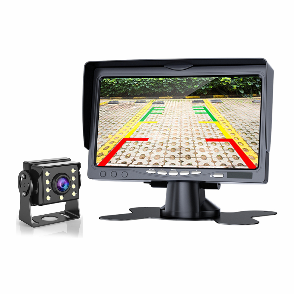 AHD 1080p 7inch Monitor Moving Line Smart Detection Parking System 24V Night Vision Car Camera Parking Sensor Car Reversing Aid