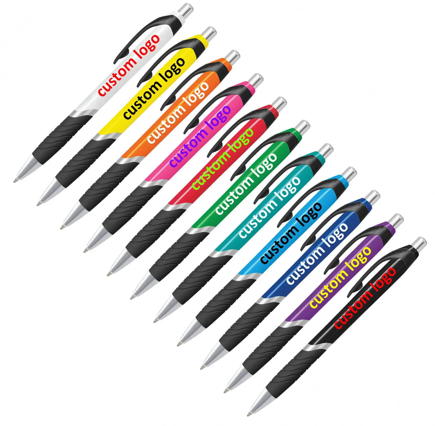 German manufactured Dokumental ink refill Retractable promotional custom logo print plastic ball pen with soft grip