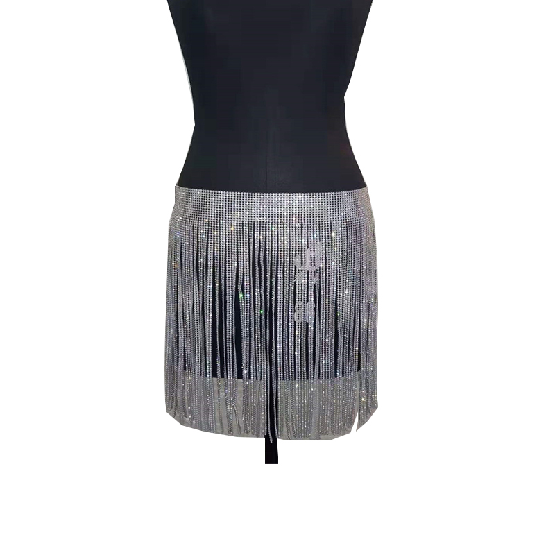 Long Tassel Rhinestone Crystal Chain Wedding Party Bleach Bridal Waist Band For Women Fringe Belt Waistband Accessory