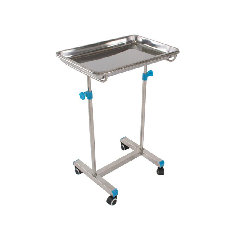 Adjustable height surgical mayo table hospital trolley