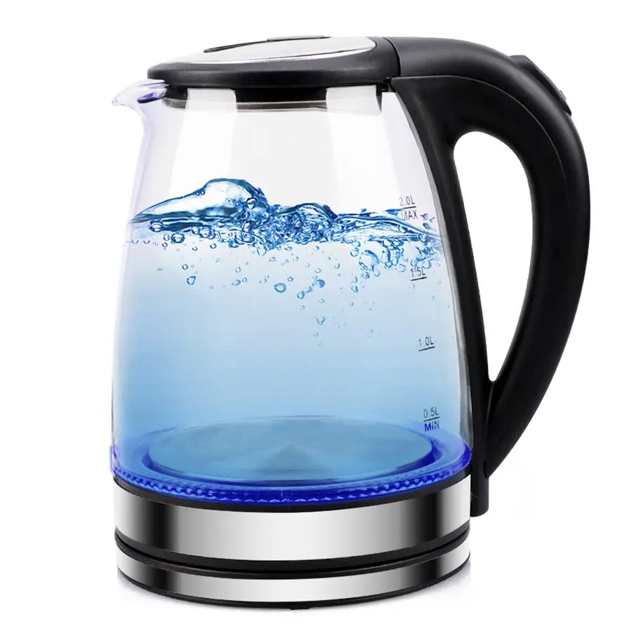 Hot Auto Shut-Off & Boil-Dry Protection 2L Water Boiler Coffee Kettle Glass Electric Kettle