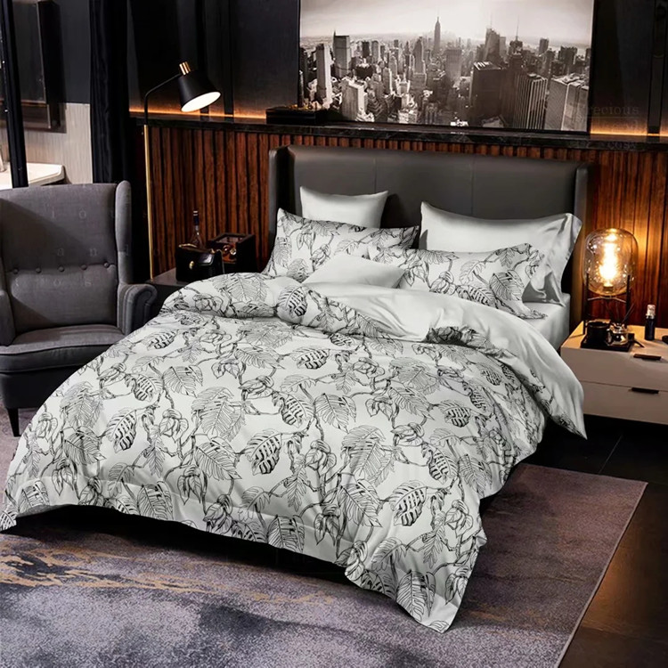 China factory supplier microfiber printed quilt cover pillow case queen bedding duvet cover set