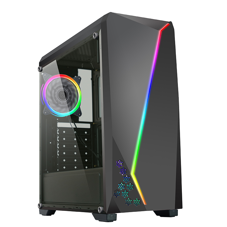 A63Black 2021 Заводская новая конструкция ATX Middle Tower ARGB полоса света Передняя панель игровой ПК чехол tower