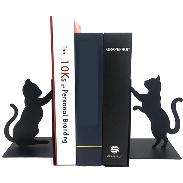 Customized Creative Design Cute Cat Bookend Stand Animal Bookends Decorative Desktop Organizer Gift Book Ends Stand Holder