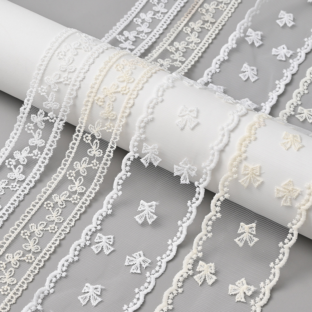Embroidery White Lace Diy Handmade Materials Clothing Headwear Accessories Gift Box Packaging Textile Accessories