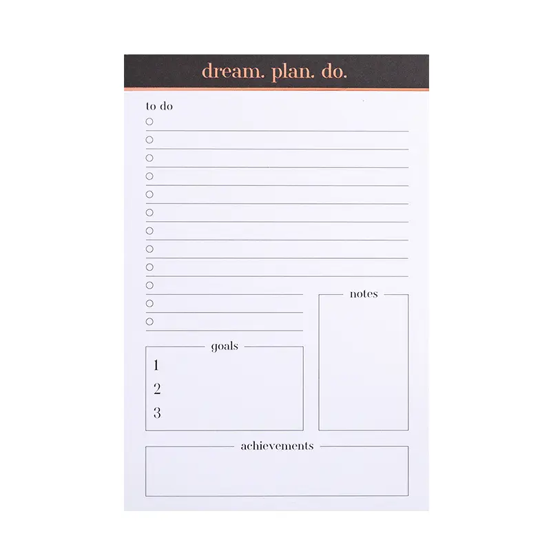 Free Samples Wholesale Notes Pad Writing Tablets Memo Pad Daily to do list Notepad Planner