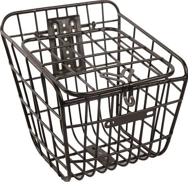 Black Wire Cycle Bike Bicycle Front Rack Steel Basket Quick Release Bicycle Basket For Sales