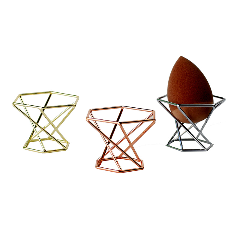 Pinkz Rose Gold Beauty Sponge Blender holder metal facial sponge holder makeup manufacturers