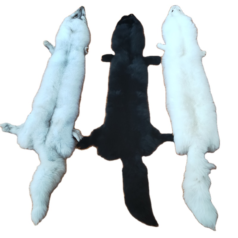 China factory wholesale full skin black fox fur real fox fur fox fur material