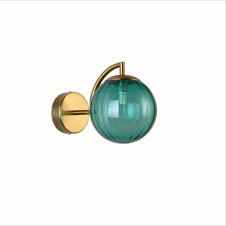 Modern Antique Hotel Home Bedside Decorative Metallic Gold Finish LED Golobe Wall Lamp Scoce G9
