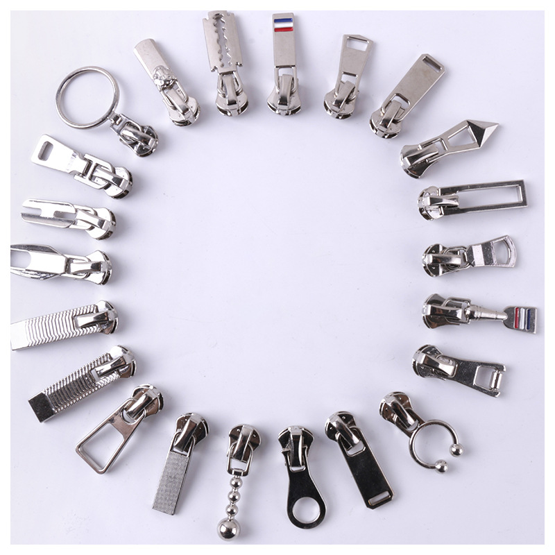 3#5#8#Platinum Copper Teeth Metal zipper Slider Pull Tab zipper Head Luggage And Clothing Hardware Accessories Pull Head Instock