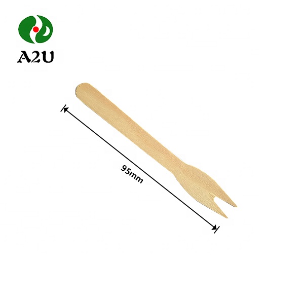 Biodegradable Custom Factory Wooden Disposable Fries Chip Fruit Forks