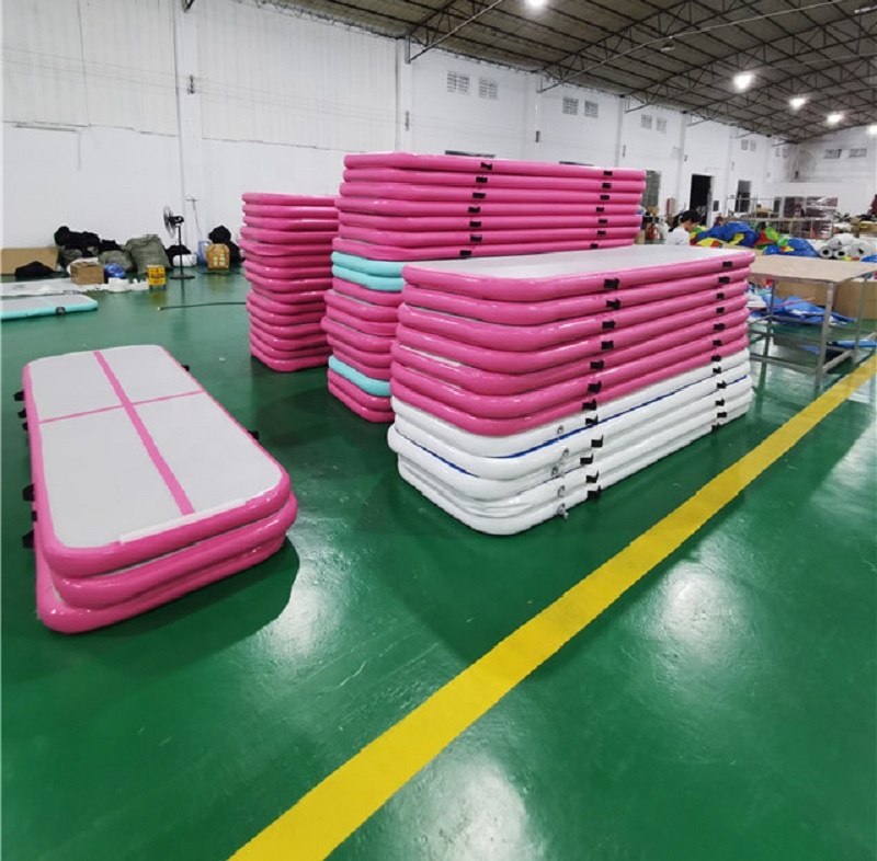 3m dwf material cheap inflatable rainbow airtrack with electric pump