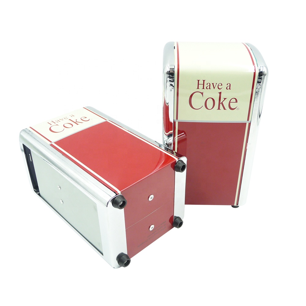 Настольный держатель для салфеток Co Ca Cola, коробка для салфеток, высокий диспенсер для салфеток, металлический жестяной держатель для салфеток для кухни, ресторана, рекламный подарок