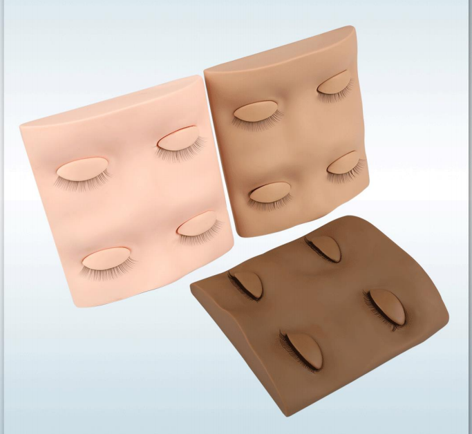 Silicone Flat Model Heads Practice Lash Rubber Eyelash Extension Training Mannequin Head