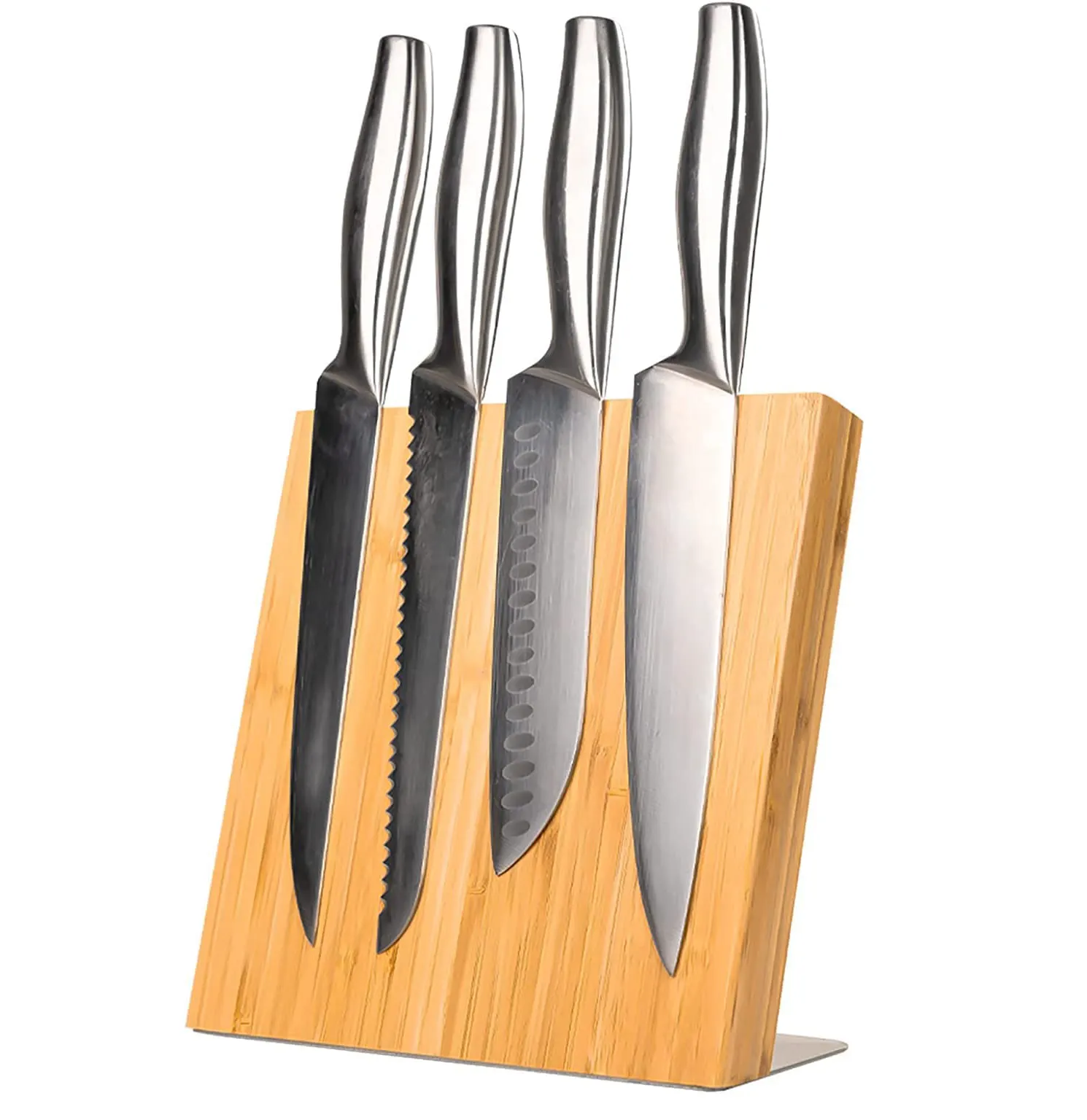 Magnetic Knife Block bamboo Knife Holder for Safe Clean and Tidy Knife Storage