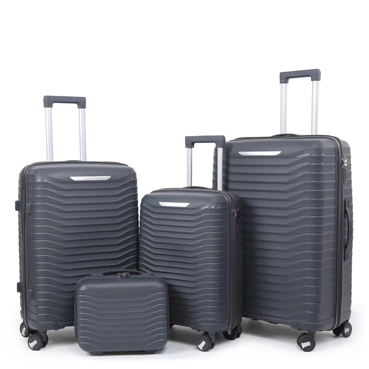 custom unisex air express leather travelling luxury suitcase luggage 3 set of travel bags