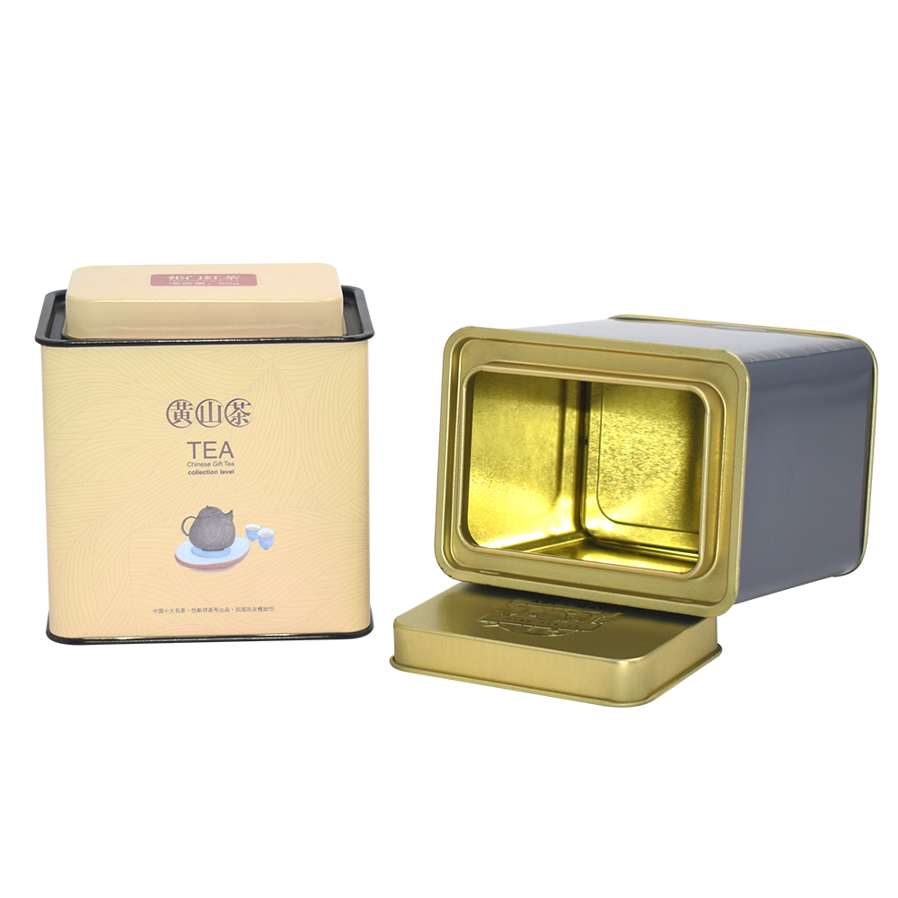 High Quality Custom Printed Rectangle Tea Packaging Metal Tin Box