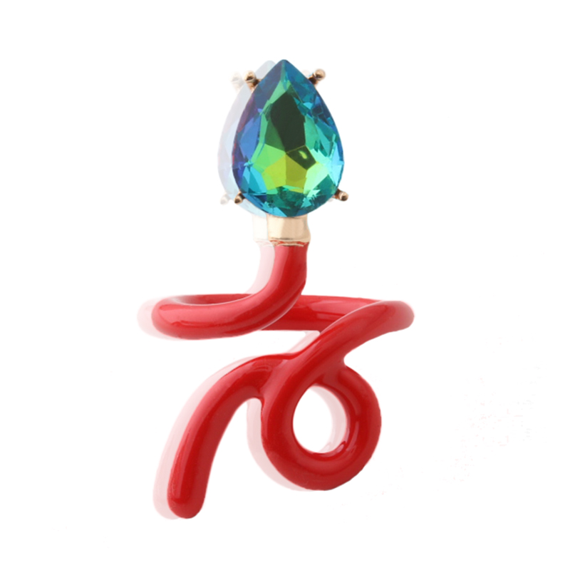 NeeFuWoFu Snake Ring for woman Glass Multicolor Colored Rings Bohemia de Madera Pulseira Estrela de Cinco Elastic Perles