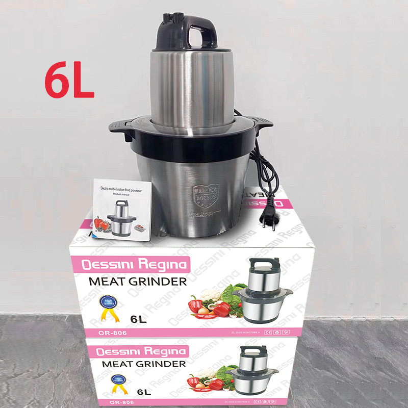 Бытовой измельчитель для мяса из нержавеющей стали, блендер fufu yam, крутящийся аппарат, 6 литров, электрическая мясорубка 6 л, 3000 Вт