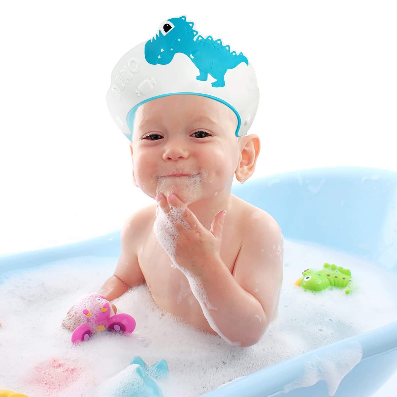 Baby Shower Cap Kids Hair Washing Shield Elastic Baby Shower Shampoo Cap for Toddler Bath Visor