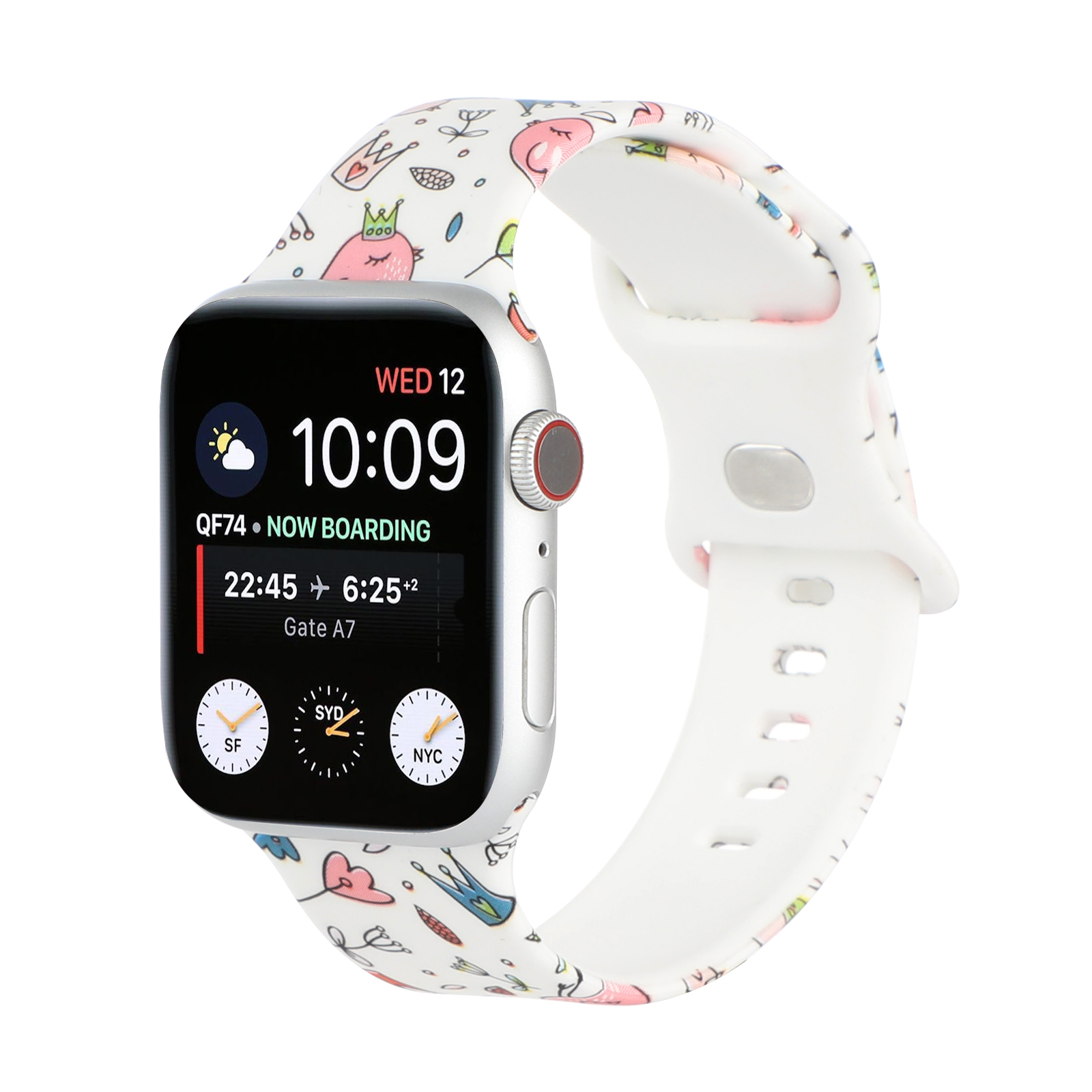 Fashion printed flowers custom rubber watch band 38mm 40mm silicone watches wristband strap For apples watch series7 6 41mm 45mm
