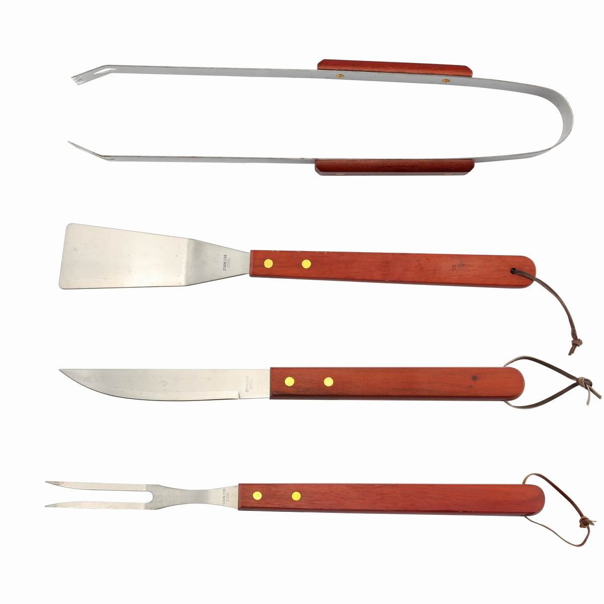Best Quality Wood Handle 4PCS Outdoor BBQ Tools Set Barbecue Accessories set