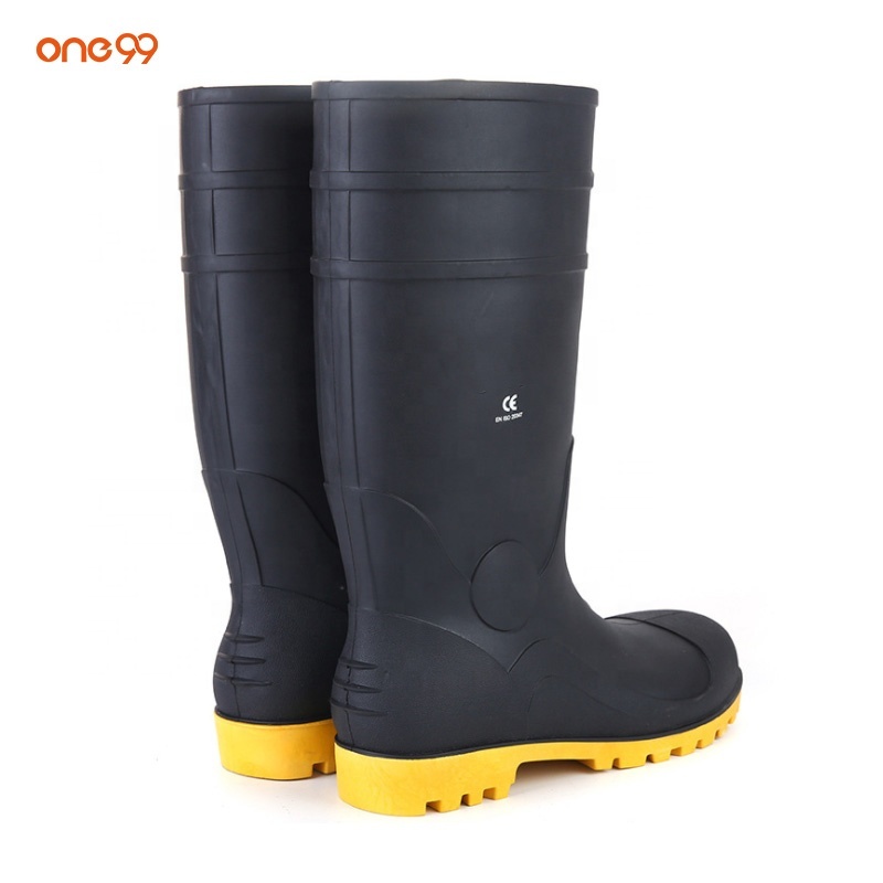 One99 Adult Garden Rain Boots Shoes Custom Waterproof PVC Safety Rain Boots Wholesale Long Rubber Work Boots Agriculture