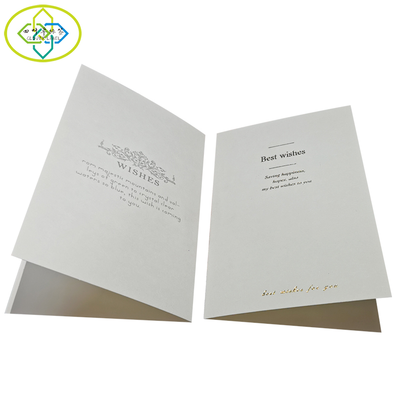Custom logo branded New Product Luxury Best Wishes Gold Foil Stamping Greeting Card