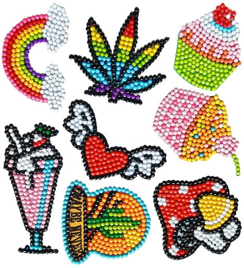 DIY 5D Kids Diamond Painting Kits,Diamond Painting Stickers by Numbers Kits Arts,Full Drill Mosaic Sticker Painting for Children