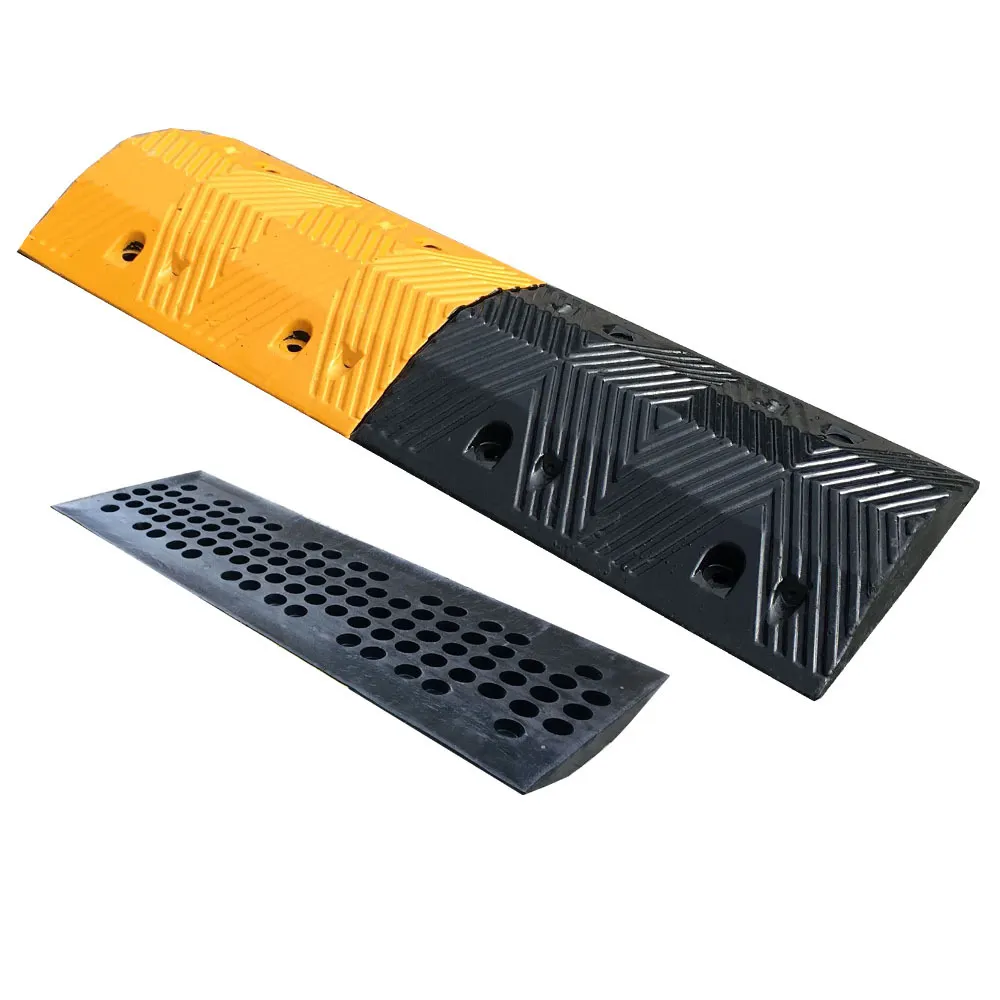 Removable Driveway Speed Hump Traffic Yellow And Black Car Heavy Duty Rubber Bump Speed Hump