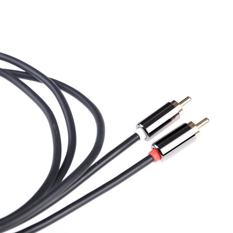 3.5mm gold plated male split 2 RCA speaker audio cable for cellphone