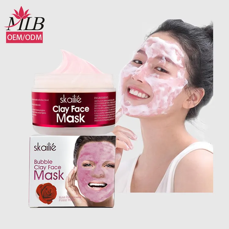 Private Label Organic Nature Pink Clay Face Sheet Mask Australian Private Labelling Bubble Facial Mud Mask Red Clay For Facial