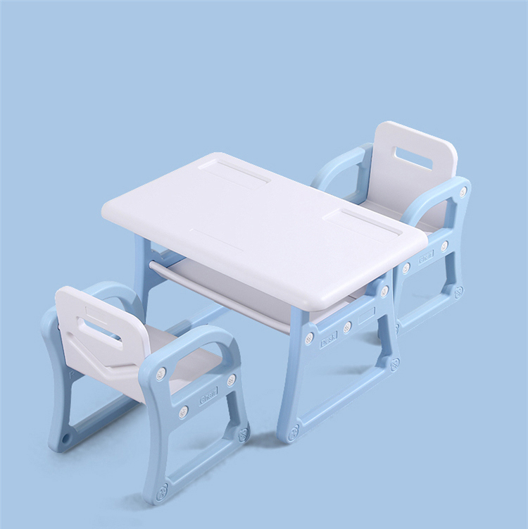 Children Kindergarten Furniture set Kids Study Desk Plastic Blue Pink Study Table Set