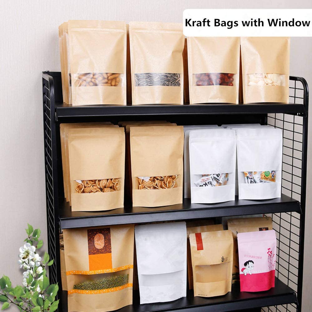 Custom Printed Eco Friendly Food Grade Heat Seal Biodegradable Empty Packaging Stand Up Zip Lock Kraft Paper Tea Bag