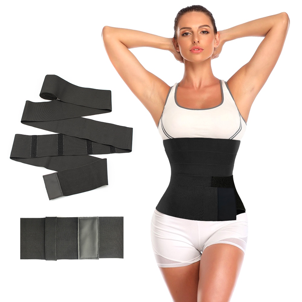 New Design Seamless Elastic 4 6 Meter Bandage Black Brown Red Stomach Tummy Compression Wrap waist trainer belt