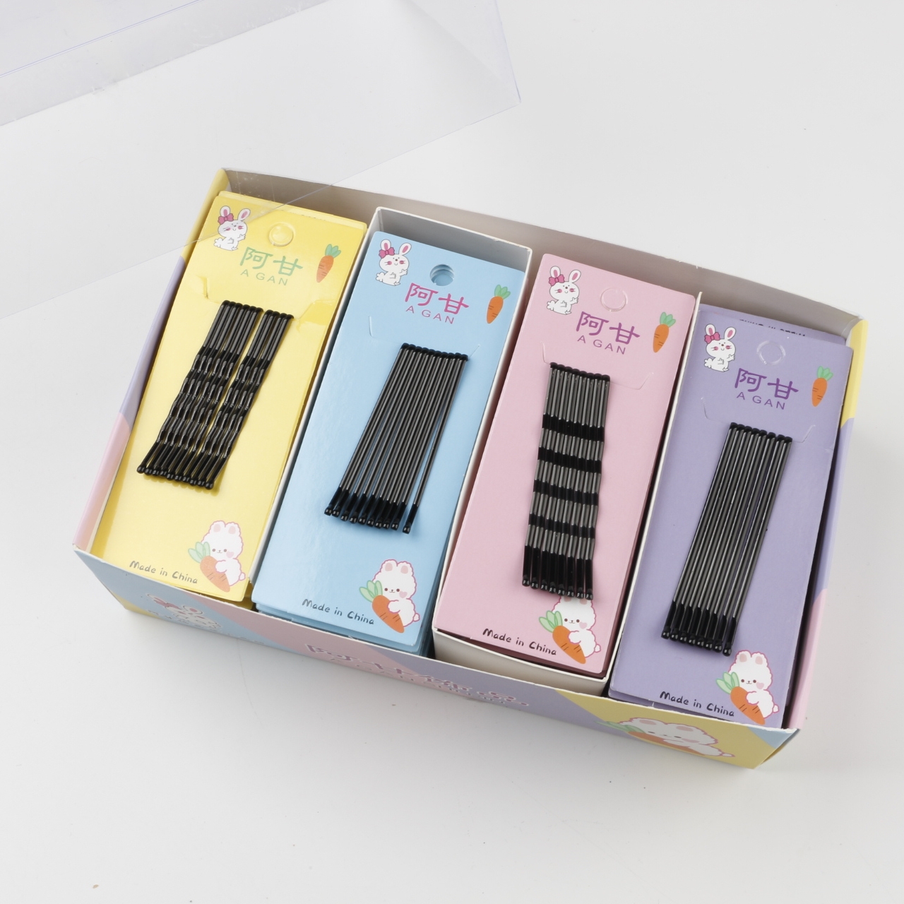 60cd/box Fashionable Hair accessories Basic Black Metal Hair Bobby Pins Hairdressing Women's Hairpin various sizes