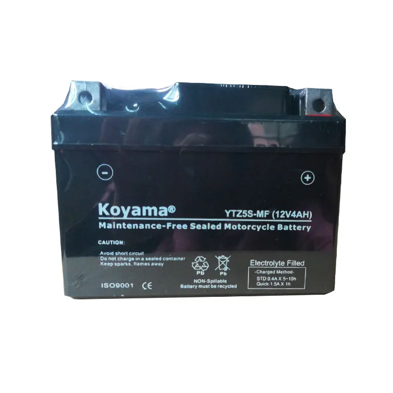 12V4Ah Cambodia best selling superior quality battery YTZ5S for motorcycle