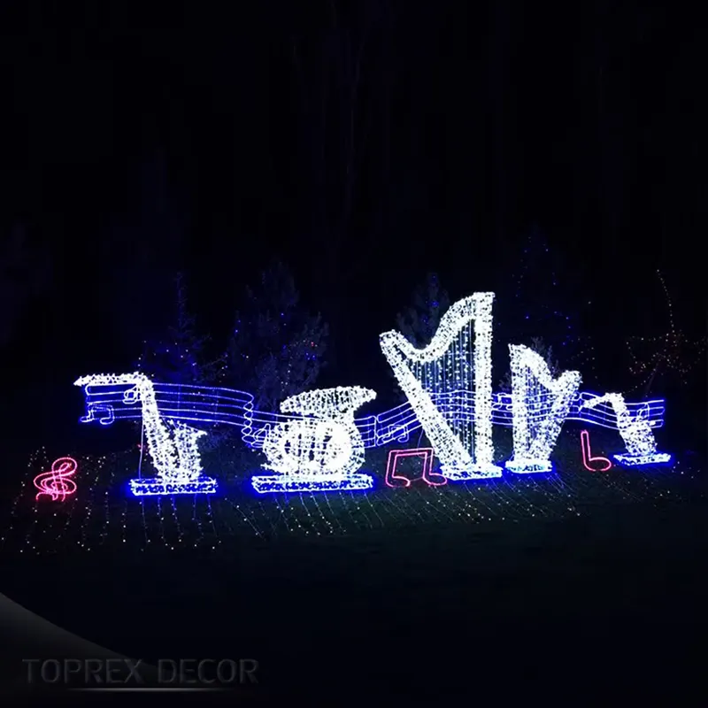 Customized outdoor large musical note lighting event decorations