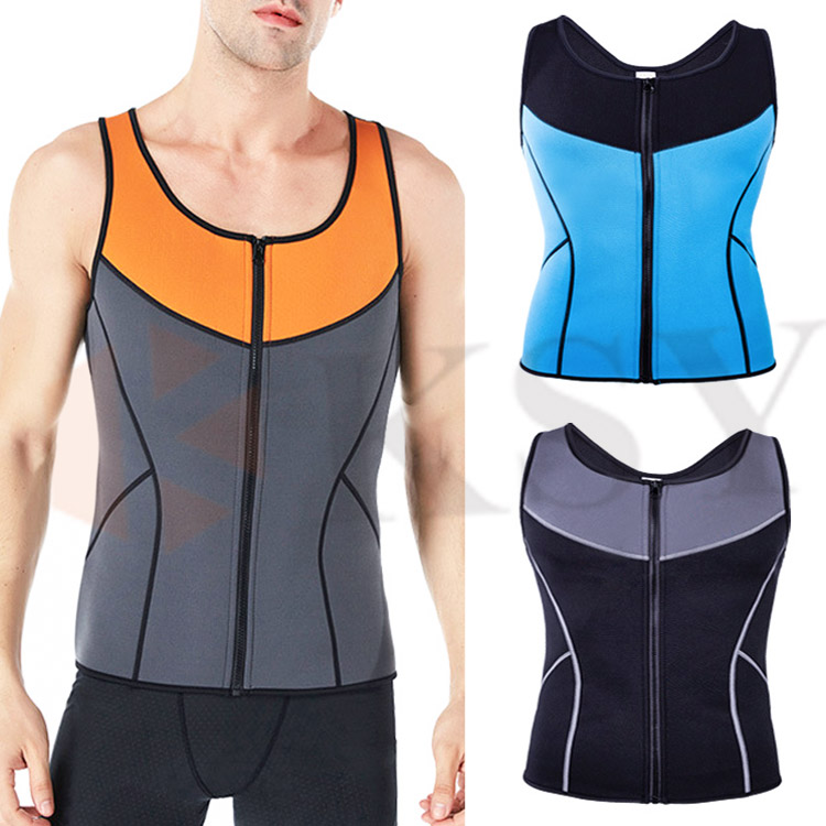 New Private label Slimming Sweat Sauna Suits Weight Loss Shapewear Neoprene Corset Waist Trainer Shaper Sauna Vest Men