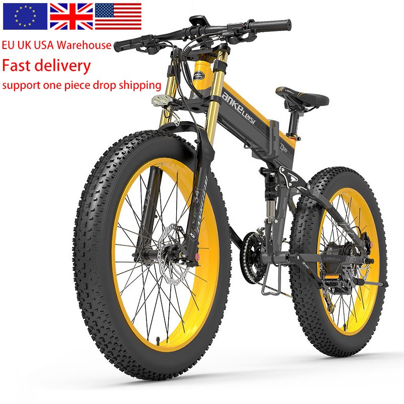 LANKELEISI XT750PLUS 1000 Вт Электрический велосипед 48v 17.5ah 26 дюймов складные с толстыми покрышками электровелосипед 27 скорость горный велосипед