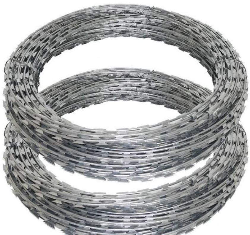 Hot Dipped Galvanized Clips Razor Barbed Blade Wire In Kenya