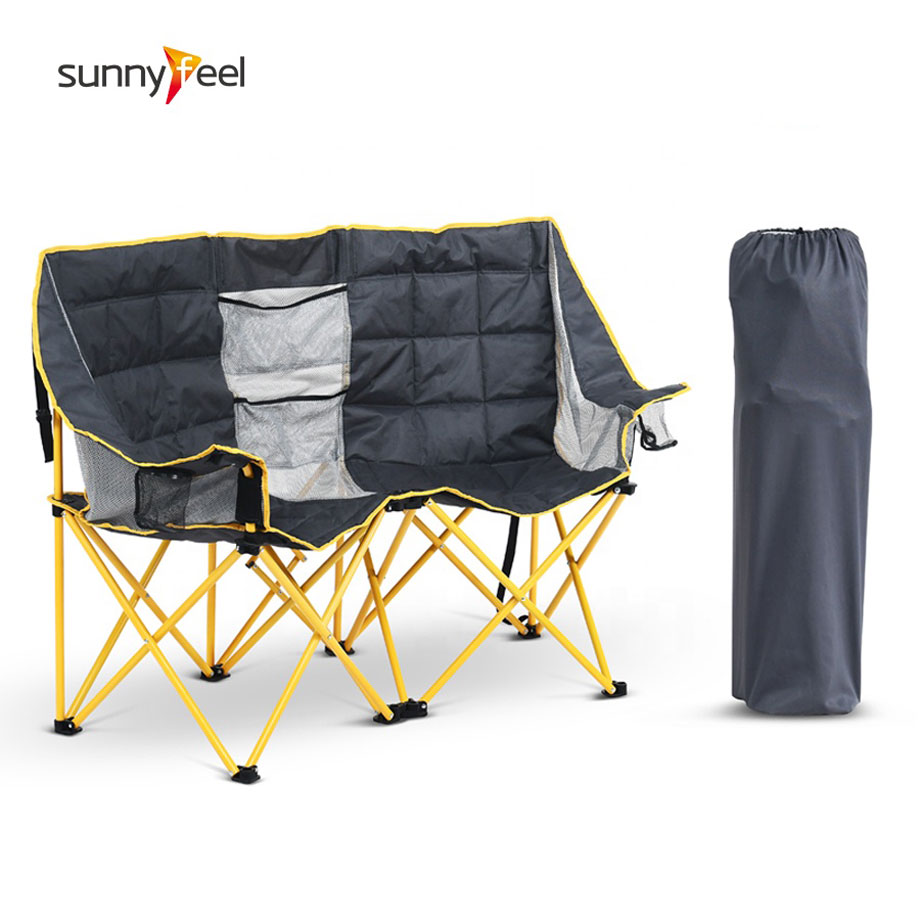New Design High Quality Conversation Chair Two Person makeup Chair Outdoor Folding Camping Chair