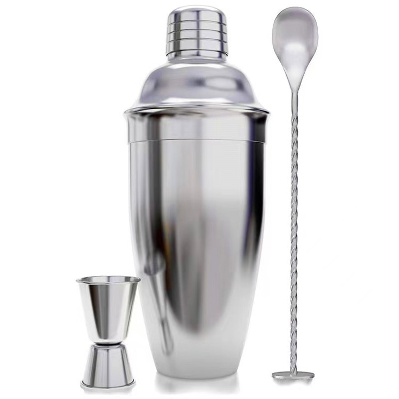 High Quality Metal Stainless Steel Bar Spoon Boston Shakers Double Measuring Jigger Bar Tool Set