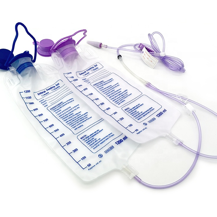 Other Medical Consumables Medical Grade PVC Gravity 500ml Enteral Feeding Bag Set With Long Shelf Life